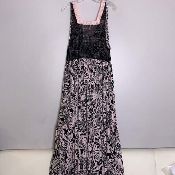 Free People Tiers You Sleeveless Maxi Dress Pink Washed Black combo new small - Picture 14 of 16